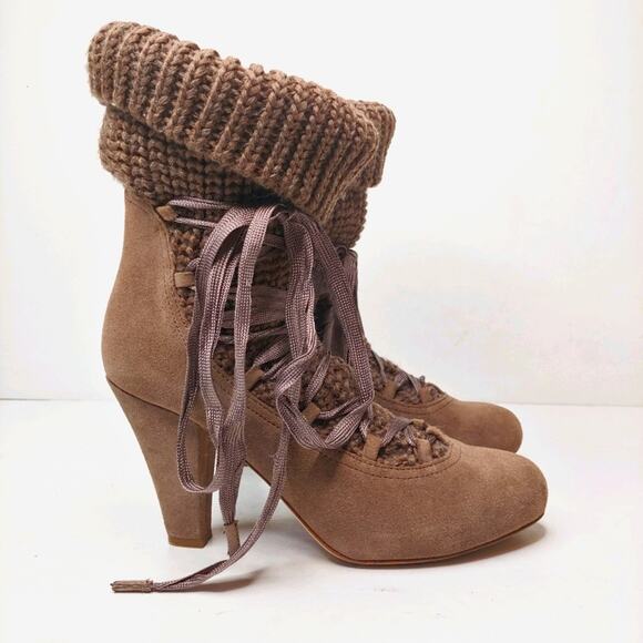 See by Chloe Lace Up Knit Sock Booties, 5.5 - Picture 3 of 9